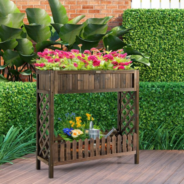 Garden Elevated Planter Box | Storage Shelf